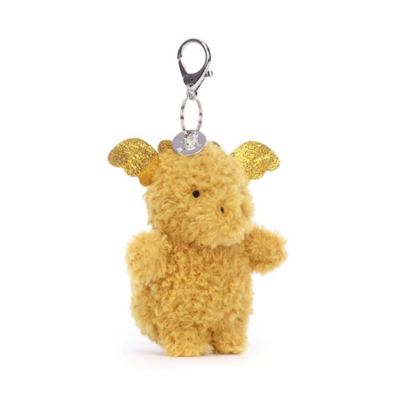 Jellycat LITTLE DRAGON Bag Charm gold Retired in-hand VHTF Magical keychain NWT - Picture 2 of 8